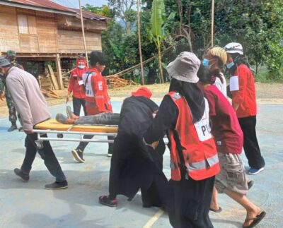 Pelatihan Mitigasi Bencana dan Simulasi Bencana Alam desa binaan Boneposi, Kec. Latimojong, Luwu. (22/10/2021). (Sumber Yayasan Hadji Kalla)