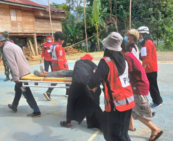 Pelatihan Mitigasi Bencana dan Simulasi Bencana Alam desa binaan Boneposi, Kec. Latimojong, Luwu. (22/10/2021). (Sumber Yayasan Hadji Kalla)